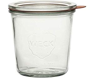 Weck Bocal de mise en conserve de 500 ml (bocaux de forme standard à col rond, comprenant des joints d'étanchéité et des pinces, pour la conservation des provisions) - Lot de 4