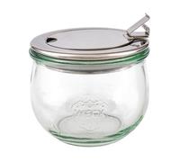 WECK - Bocal en verre tulipe avec couvercle à charnière 580ml (10cm Ø) 1 unité