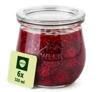 Weck - Boîtes de Conservation en Verre - 320 ml - Lot de 6 - Forme Tulipe
