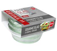 Weck Gastropack 76126 Lot de 3 verres gourmet de 300 ml (créations parfaites, passent au four, passent au lave-vaisselle, stabilité, verres à délicatesse, sans couvercle)