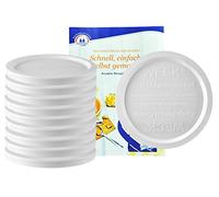 WECK Lot de 10 couvercles fraîcheur pour bord rond - 100 mm - Couvercle en plastique - Fermez les bocaux de conservation - Couvercle à clic - Plastique blanc - Convient pour les verres à bord rond