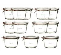 Weck Lot de 12 bocaux en Verre avec Couvercle 370 ML (1/4 l)
