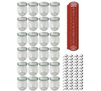 Weck Lot de 4 à 24 bocaux en verre anti-chutes dans différentes tailles et formes - Bocaux en verre au bord arrondi récipients en verre 24 x Tulpenglas 200ml Komplett 10FL30000130FL10