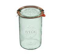 Weck Lot de 6 bocaux cylindriques de 1000 ml - Bocal en verre avec couvercle, joint et 2 bouchons - Pour conserver les conserves, les jus, le stockage hermétique des ingrédients secs