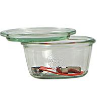 Weck Lot de 6 bocaux de 370 ML avec Couvercle de 100 mm, avec Joint et Clips, en Verre, Transparent