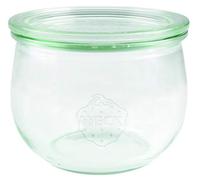 Weck Lot de 6 bocaux en verre tulipe de 500 ml (conservation de qualité supérieure, avec couvercle en verre, pour la conservation, résistant à la chaleur, passe au micro-ondes, au four, bocal à bord