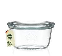 Weck Lot de 6 pots à fraîcheur, forme/Bocaux en verre 290 ml RR100 Accessoires avec choix original Réveil dans le carton transparent