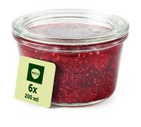 WECK - Pot en Verre avec Couvercle - 200 ml - Lot de 6 - Empilables | Verrine avec couvercle - Verre résistant pour la conservation - Idéale pour les desserts - Fabriquée en Allemagne