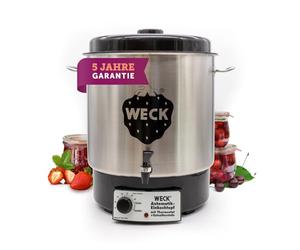 WECK - Stérilisateur Électrique de Bocaux WAT 24 A - 30 L - En inox | Avec thermostat précis et robinet de vidange. Pour le vin chaud, l’extraction de jus, la conservation. Fabriqué en Allemagne.