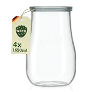 Weck Tulpe Verre (Set 4 pièces en carton) - Pot de verre - einkoch Verre - Made in Germany (750 ml)