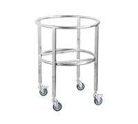 WECLMH Chariot À Cadre Rond en Acier Inoxydable, Chariot De Transport pour Marmite À Soupe Commerciale avec Roues, Support De Chariot pour Seau À Lait pour Cantine(50x50x72cm)