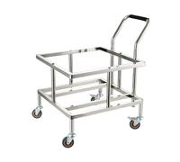 WECLMH Chariot Mobile en Acier Inoxydable pour Fûts, Support Robuste pour Fûts À Lait, Chariot Commercial À roulettes pour Marmites À Soupe pour Restaurant Et Cantine(35x35x75cm)