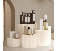 WECLMH Colonnes, Supports Cylindriques pour Présentoirs, Socles Surélevés pour Présentoirs, Colonnes en Carton Pliables pour Présentoirs, Idéales pour Les Fêtes, Les Mariages(Brown,20x20x24cm)