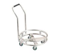 WECLMH Seau en Acier Inoxydable avec roulettes Pivotantes, Chariot Commercial pour Marmite À Soupe avec Roues, Support Multifonctionnel Isotherme pour Seaux pour Cantine(37x37x72cm)