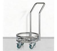 WECLMH Support Mobile en Acier Inoxydable pour Marmite, Chariot De Transport pour Bouteilles De Gaz, Chariot pour Seaux Isothermes De Cantine, pour Le Transport De Seaux(38x38x62cm)