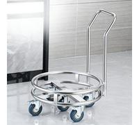 WECLMH Support pour Marmite en Acier Inoxydable, Support Mobile avec roulettes pour Seau, Chariot Porte-Thermos pour Cantine Et Restaurant(77x77x75cm)