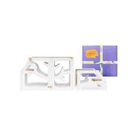 WECO Tour d'apprentissage 3 en 1 pour enfant avec table et marchepied, ustensile de cuisine Montessori pliable en bois de bouleau, tour d'apprentissage sûre pour enfants avec fermeture de sécurité, 88