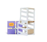Weco Tour d'apprentissage 3 en 1 pour Enfant - Marchepied Blanc - Ustensile de Cuisine Pliable - (Blanc)