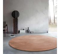 Wecon Home Basics Anna Tapis moelleux à poils longs, design élégant et élégant pour salon, chambre à coucher et plus encore, 200 cm, rond, abricot