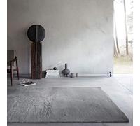 Wecon Home Basics, Tapis à poils longs doux et moelleux - Tapis pour salon, couloir, chambre à coucher, Anna (120 x 170 cm, gris)