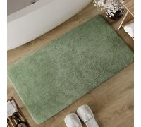 Wecon Home Basics Tapis de bain Erik - Tapis doux en coton tufté - Antidérapant et lavable avec poil doux et aspect net (70 x 120 cm, vert)