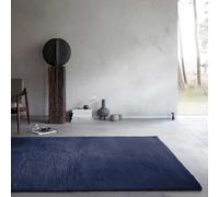 Wecon Home Basics Tapis moelleux à poils longs - Design élégant et élégant pour salon, chambre à coucher et plus - Anna (160 x 230 cm, bleu foncé)
