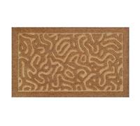 Wecon Home Paillasson moderne en 100 % coco avec design labyrinthe - Facile d'entretien et antidérapant - Desert Doodle (60 x 90 cm, naturel)