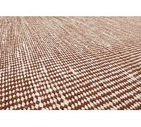 Wecon Home Tapis à poils courts durable naturel moderne en jute et laine, idéal pour le salon, le couloir » Toulouse « (130 x 190 cm, rouge-brun, beige)