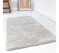 Wecon Home Tapis Microfibre Doux l Esprit l à Poils Longs l idéal pour Le Salon, Chambre, Chambre d'enfant l RELAXX (160 x 230 cm, Gris Clair chiné Beige)