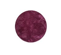 Wecon Home Tapis Microfibre Doux l Esprit l à Poils Longs l idéal pour Le Salon, Chambre, Chambre d'enfant l RELAXX (120 cm Rond, Prune)