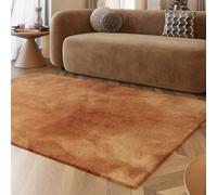 Wecon Home Tapis moderne à poils longs très moelleux de la marque Esprit - Idéal pour le salon, la chambre à coucher et plus - Alice (200 x 200 cm, terre cuite)