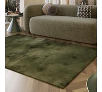 Wecon Home Tapis moderne à poils longs très moelleux de la marque Esprit - Parfait pour le salon, la chambre à coucher et plus - Alice (130 x 190 cm, olive)