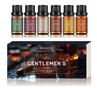 WECONA Lot d'huiles parfumées pour homme, 6 x 10 ml pour fabrication de | Cuir, bois de santal, café, bois de cèdre, cannelle, bougies et savons