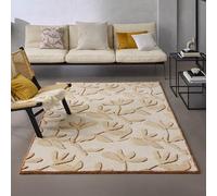 WECONhome Tapis Laine Summers Peak - Tapis Design Floral avec Effet Haut-Bas - Touffeté en Fibre Naturelle - certifié Oeko-TEX + GoodWeave - Facile d'entretien & élégant (160 x 230 cm, Beige Multi)