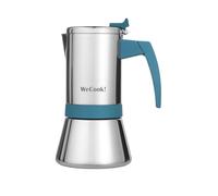 WECOOK! Cafetière italienne en acier inoxydable 18/10 pour induction 4 tasses - espresso/moka - poignée Soft-Touch en bakélite - soupape de sécurité en nickel - cuillère doseuse incluse