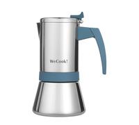 WECOOK! Cafetière italienne en acier inoxydable 18/10 pour induction 4 tasses - espresso/moka - poignée Soft-Touch en bakélite - soupape de sécurité en nickel - cuillère doseuse incluse