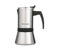 WECOOK! Cafetière italienne en acier inoxydable 18/10 pour induction 9 tasses - espresso/moka - poignée Soft-Touch en bakélite - soupape de sécurité en nickel - cuillère doseuse incluse