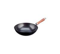 WECOOK! Carbono Wok à Induction 24cm, Antiadhésif Titane QUANTANIUM Écologique à 3 Couches sans PFOA, Acier au Carbone, Poignée Imitation Bois, Vitrocéramique, Gaz, Lave-Vaisselle