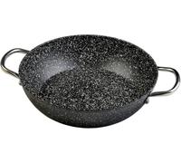 WECOOK! Granite Casserole basse induction complète 20 cm, aluminium forgé 1,5 litre, antiadhésive pierre, poignées acier rivetées, convient à toutes les cuisines, vitrocéramique