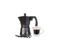 Wecook, luccia cafetière expresso italienne induction, aluminium 3 tasses de café, vitrocérame, , noir