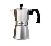 WECOOK! Paola Cafetière Expresso Italienne en Aluminium, 6 Tasses de Café, Joint d'étanchéité en Silicone, Soupape de Sécurité, Vitrocérame, Gaz, Électrique