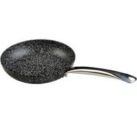 WECOOK Poêle en aluminium forgé 20cm Granite Revêtement antiadhésif en pierre sans PFOA Convient pour l'induction et toutes les cuisines Poignée ergonomique en acier, noir, aluminium