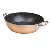 WECOOK! Professional Casserole Basse 28cm Induction, Sauteuse Antiadhésive Écologique sans PFOA, Aluminium Forgé, Épaisseur 2,8mm, Copper, Poignées en Acier Inox., Vitrocéramique, Four