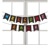 Wectirc Bannière de bienvenue - Décorations - Bannière colorée de bienvenue pour l'école, décoration à suspendre pour salle de classe