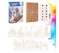 Wectirc Livre de peinture aquarelle avec peinture | Mini kit de voyage aquarelle pour artistes, étudiants, amateurs, voyageurs, débutants, professionnels, enseignants, cafés en plein air, parc