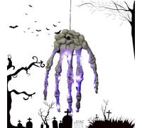 Wectirc Mains squelettes éclairées pour Halloween | Crâne terreur | Ornement effrayant gothique éclairé par LED pour cimetière, intérieur ou extérieur, maison, pelouse, mur, chambre à coucher