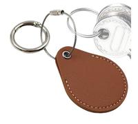 Wectirc Porte-clés en cuir PU, étui de protection GPS avec anneau en métal, accessoires pour portefeuille, bagages