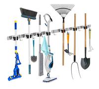 WECUTE 2 Pièces Porte Balais Mural Accroche, Support Mural Balais Acier Inoxydable pour Cuisine, Garage,Jardin, Salle de Bain (Noir)