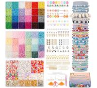 WECUTE Perles pour Bracelet, 48 Couleurs 25228 Pièce 3mm Perles Lettres,Kit Bracelet avec 600PCS Perles Lettres, Perles pour DIY Fabrication de Bijoux Bracelets Collier (48 Couleurs)