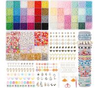 WECUTE Perles pour Bracelet, 48 Couleurs 25228 Pièce 3mm Perles Lettres,Kit Bracelet avec 600PCS Perles Lettres, Perles pour DIY Fabrication de Bijoux Bracelets Collier (48 Couleurs)